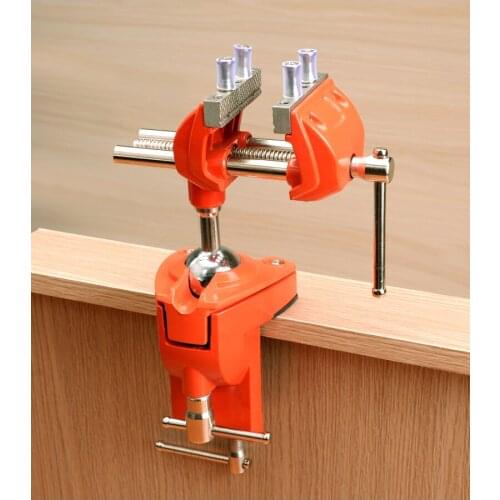 3" Design Patents Universal Table Vise Aluminium Swivel Tabletop Clamp Tilts Rotate 360 Degree Work Precision Multi-function