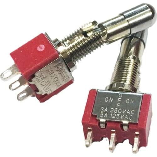 2 uds SH T8013-LKBQ palanca de bloqueo 3 pines 3 posiciones ON-OFF-ON SPDT Mini interruptor de palanca bloqueo automático