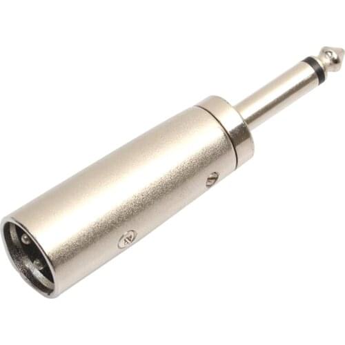 3-Pin XLR Plug to 1/4" 6.35mm Mono Jack Audio Cable Cord Microphone Adapter