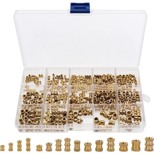 340Pcs M2 M3 M4 M5 Brass insert nut Injection Molding Brass Knurled Thread Inserts Nuts