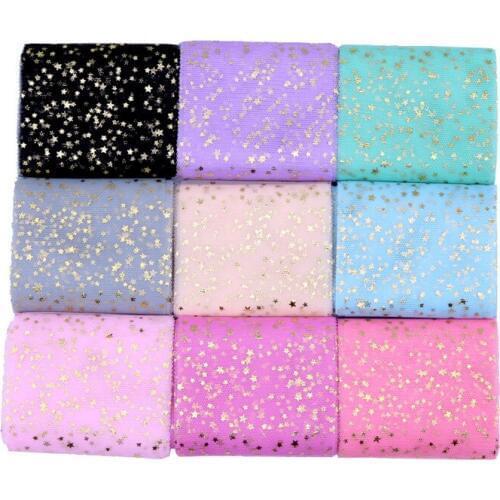 5y/roll 6cm/8cm Star Tulle Confetti Glitter Tulle Baking Cake Topper Tutu Bow Soft Squine Tulle DIY Wedding Birthday Decoration
