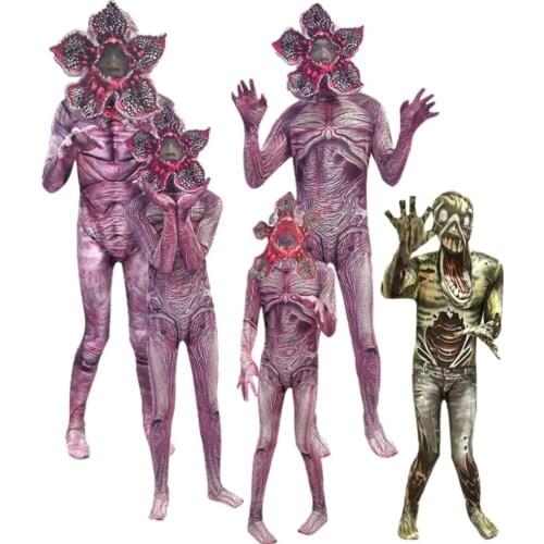 Ecoparty Halloween Costume for Kids Stranger Things Man-eater Flower Scary Fortress Cosplay Carnival Party Creepy Clothes Mask