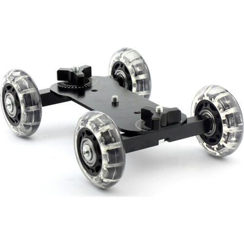 F06249 Mini Camera Truck Car DSLR Video Photography Pulley Car Mute Skater Wheel Kit For 550D 7D 5D Mark II D90 K7 3 Color