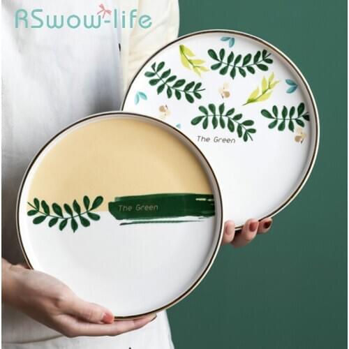 Creative Ceramic Tableware Dishes Household Dishes Rice Bowl Afternoon Tea Cup Dessert Breakfast Western Plate For Tableware
