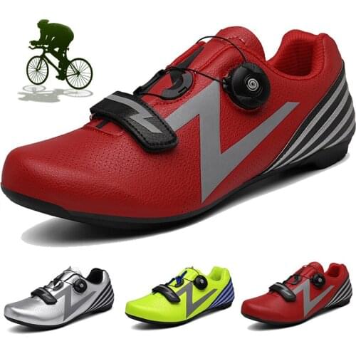 Red Green MTB Cycling Shoes Men Women Outdoor Breathable Mens Racing Bicycle Shoes Night Reflective Speed Road Bike Sneakers Men