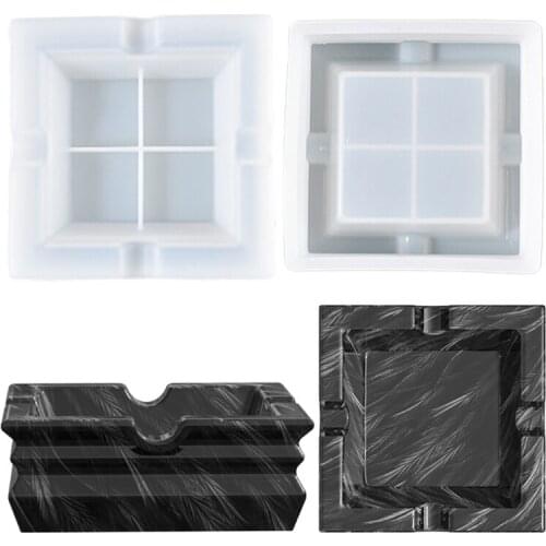 Square Ashtray Epoxy Resin Mold Ash Box Casting Silicone Mould DIY Crafts Ornaments Making Tools