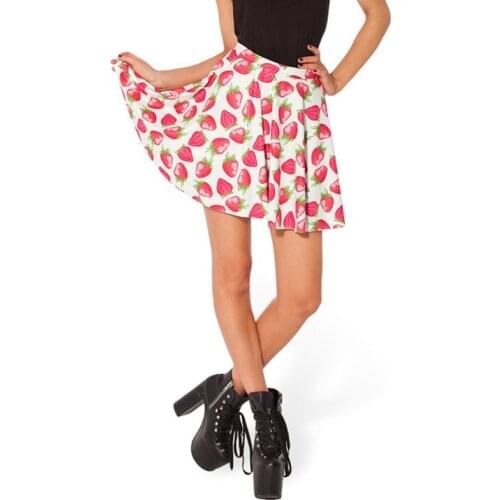 Cute Skirt Kawaii Strawberry Fruit Printed Skirts Womens Short Mini Skirt for Women Summer Saia 2021 Ropa Juvenil Mujer Verano