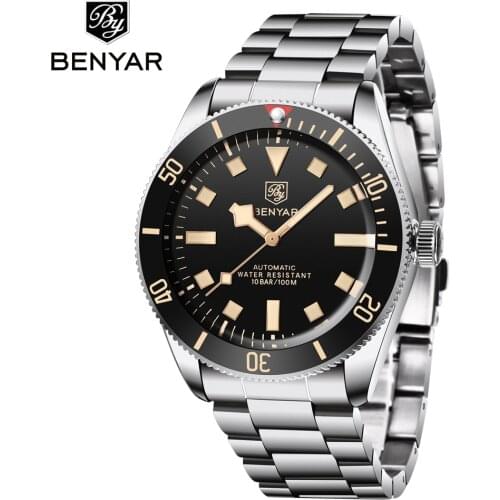 2021 New BENYAR Retro Automatic Mens Watches Top Brand Luxury Mechanical Watch For Men Sport Waterproof Clock Man Orologio Uomo