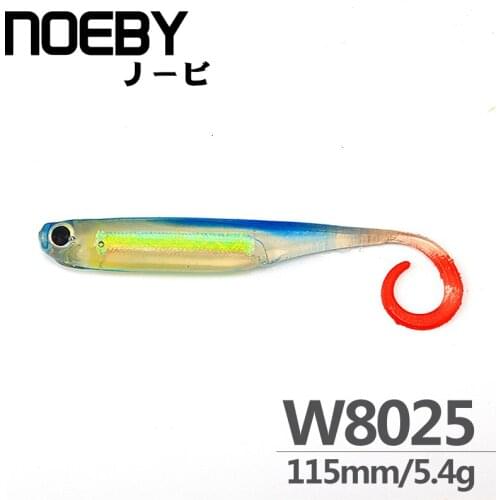 NOEBY 4 pcs/lot Soft Lure 115mm/5.4g Soft Fishing Lure Plastic Fly Fishing Swimbaits 3D Soft Bait Fishing Tackle