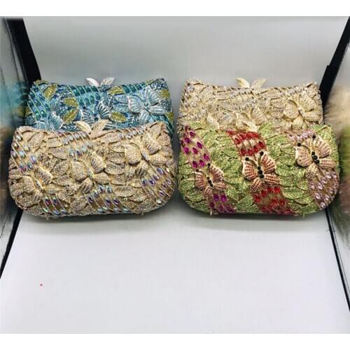 Latest Party Evening Small Purse Handbags Wedding Clutch Female Crystal Wedding Purses and Handbag Exquisite Chain Shoulder Bag