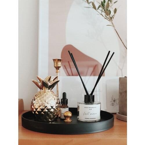 Household Items, Creativity, Bedroom Simple Round Metal Portable Tray, Living Room Porch, Cosmetics, Sundries, Small Objects