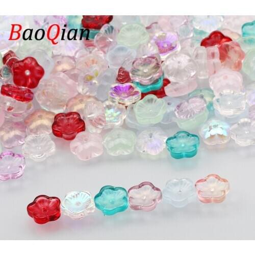 Multicolor Flower Shape Crystal Glass Beads For Jewelry Making Handmade Necklace Bracelet DIY Beadwork 10mm