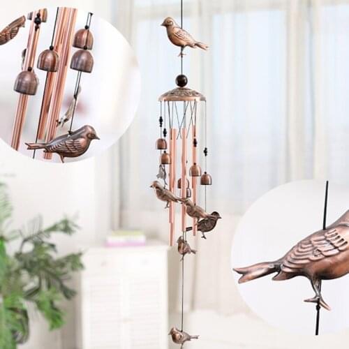 Retro Wrought Iron Bird Butterfly Angel Hummingbird Elephant Wind Chime Yard Art Garden Windchime With Hook Home Decoration