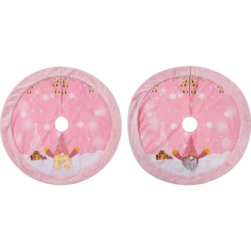 Pink Christmas Tree Skirt with Light Soft Home Decor for Party Pink Christmas Tree Skir