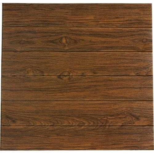 Wood grain self-adhesive wallpaper 3d stereo wall stickers foam living room wall skirt TV background wall decoration stickers