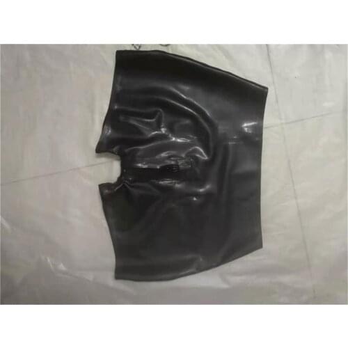 Sexy Women Black Latex Lingerie Shorts Exotic Rubber Underwear High Waist Panties with Crotch Zip