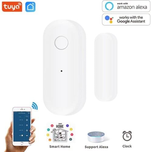 Tuya Smart WiFi Door Window Sensor Door Open / Closed Detectors Remote Control Wifi Home Alarm Compatible With Alexa Google Home