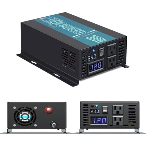 300W Off Grid Solar Inverter 12V 220V Pure Sine Wave Power Inverter Converter Power Supply 12V/24V DC to 120V AC Remote Control
