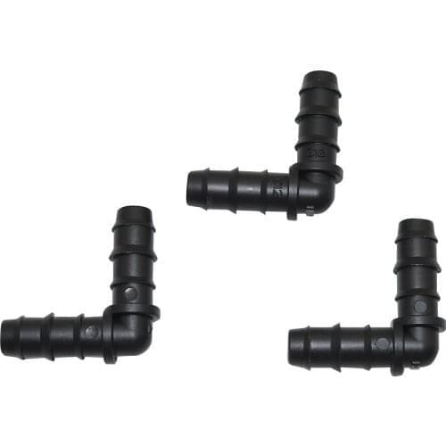 DN12 PE pipe 90 degrees joint garden water drip irrigation pipe connector watering system joint hose barb 20 pcs