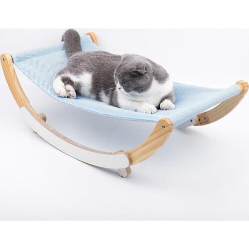 Cat Comfort Swing Bed Suitable for All Size Cats Hammock Wit Solid Wood Durable Strong Wood Frame Bed With Comfort Mat