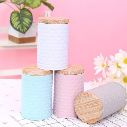 Tinplate Useful Lozenge Pattern Cylindrical Empty Iron Box Sturdy Storage Container Exquisite for Home