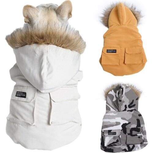Winter Pet Coat Warm Dog Down Jacket Hoodie Puppy Clothes for Small Medium Dogs Chihuahua French Bulldog Cats Clothing Windproof