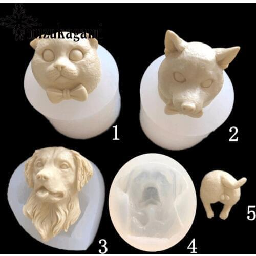 1pcs DIY Folding Ear Cat Mould Carnation Gentleman Tie Dog Dog Head For DIY Pendant Jewelry Making Molds