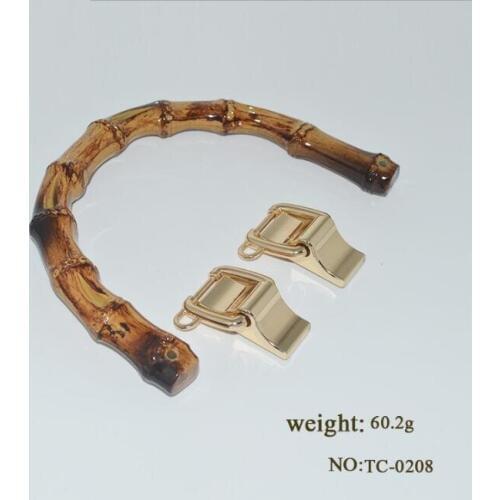 10 sets/lot) Wholesale Handbags High-grade Bamboo Handle + Metal Link Buckle Decorative Buckle Hardware Accessories