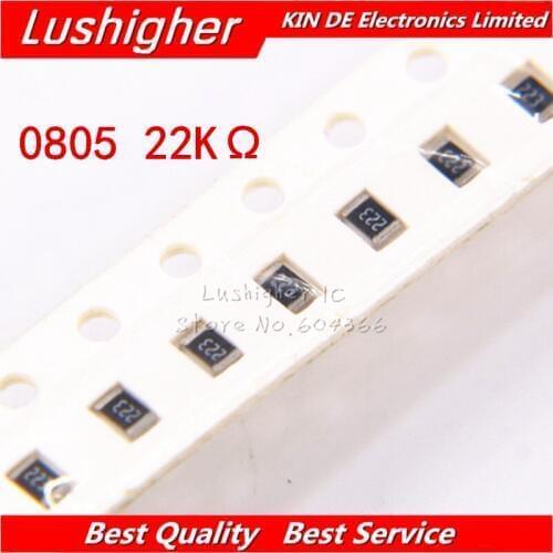 100PCS 0805 SMD Resistor 5% 22K Ohm 2202 223 22Kohm