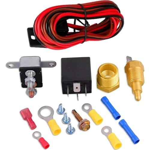 185-175 Degrees Car Electric Radiator Cooling Fan Thermostat Temperature Relay Switch 60A Relay Kit