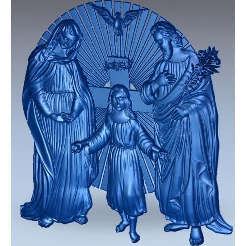 3d model relief Holy_Family for cnc in STL file format