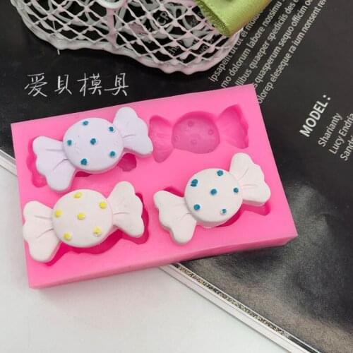 4 even small candy shape silicone mold chocolate fondant cake decoration drop gel gypsum candle mold