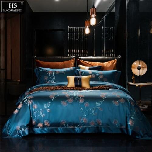 Soft 26Momme Mulberry Silk 4Pcs Bedding Sets Yarn Dyed Jacquard Fresh Air Dandelion Duvet Cover Sheets Pillowcase Fiber Queen