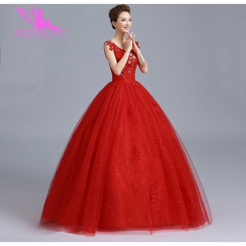 AIJINGYU 2021 V Neck free shipping new hot selling cheap ball gown lace up back formal bride dresses wedding dress WK314
