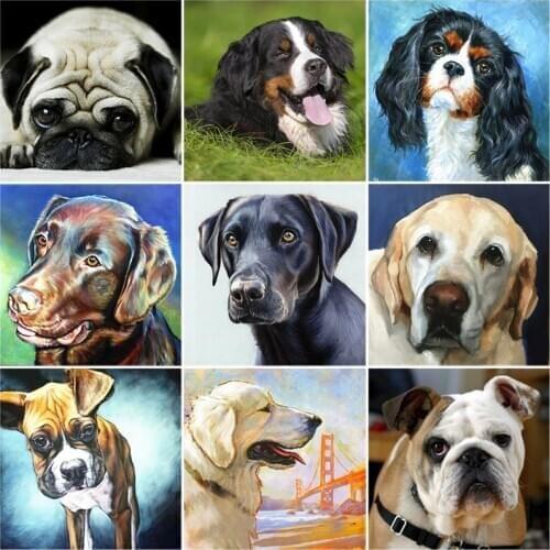 DIY 5D Diamond Painting Dog Diamond Embroidery Labrador Animal Cross Stitch Full Round Drill Mosaic Rhinestone Home Decor