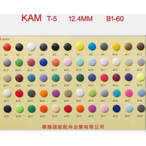 DHL Free Shipping 4000 sets Original T-5 Size 20 Kam Diaper Plastic Snaps Button Snap fasterner 60 Colors Available