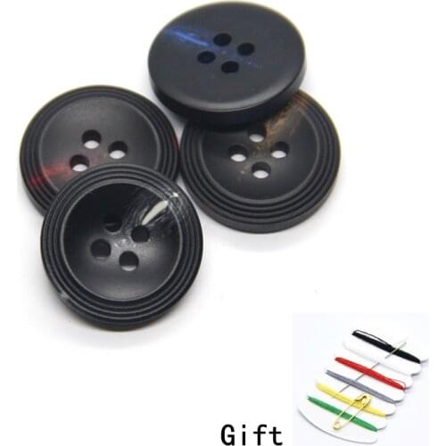 15-25mm Black Color Large Coat Resin Buttons For Clothes Suit Decor Handmade DIY Quality sewing Accessories Wholesale