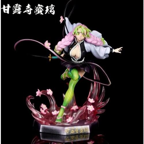 Demon Slayer anime figures 22cm Battle scene Kanroji Mitsuri pvc action figure Kimetsu no Yaiba statue figurine toys for kids