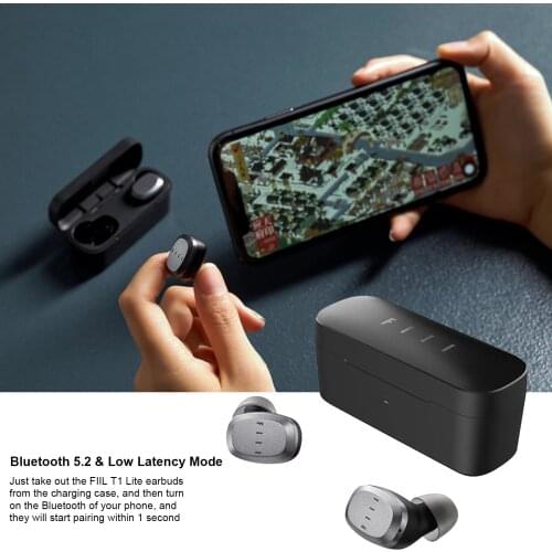 Hifi Stereo High Quality Sound FIIL T1 Lite TWS Bluetooth Headset Sports Headphone Bluetooth 5.2 Earphone IPX7 Waterproof