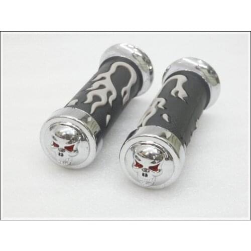 Chrome Skull Hand Grips for Kawasaki ZX 6R 7R 9R 10R 12R 14 14R Ninja KX KLR