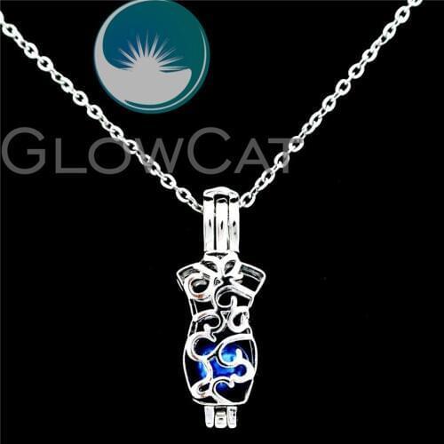 K746 Chinese Qipao cheongsam Beads Cage Essential Oil Diffuser Stone Pearl Cage Locket Necklace Women Girl Friend Gift