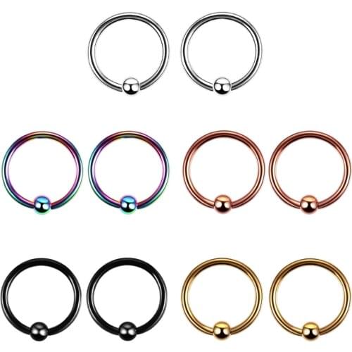 1PC Stainless Steel Hinged Segment Nose Ring 16g Nipple Clicker Ear Cartilage Tragus Helix Lip Piercing Unisex Fashion Jewelry