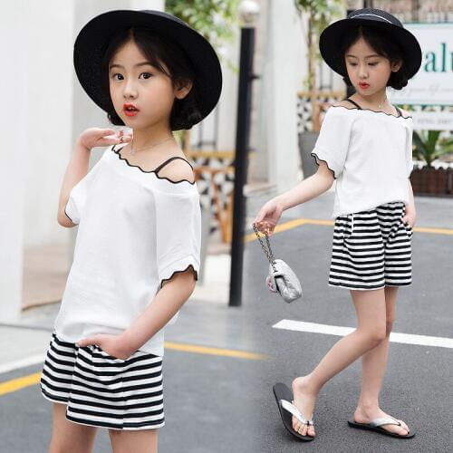 Girls Clothes Sets 2019 Summer Fashion Costume For Children Casual Girl Sport Suits Tracksuit For Kids Suspenders Clothing
