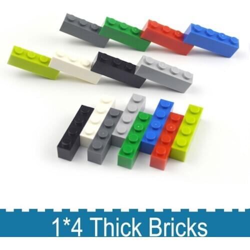 DIY Building Blocks 1*4 Dots Thick Bricks 80pcs 9Color Educational Creative Bulk brick Compatible All Brands Classic Parts