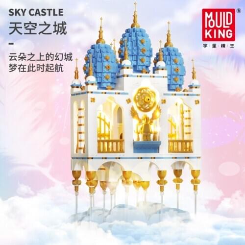 MOULD KING MOC 16015 Streetview Floating SKY Castle House Fantasy Fortress Model with Building Blocks Bricks Kids Toys