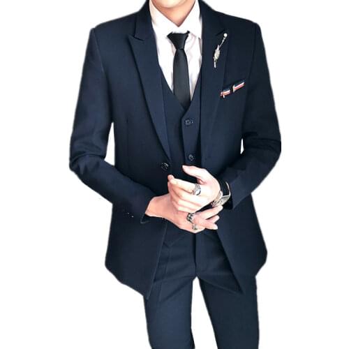 Mens Three Pieces Suit Sets / 2021 Autumn Winter Business Dress Wedding Dress Blazers Jacket Coat Pants Trousers Vest Waistcoat