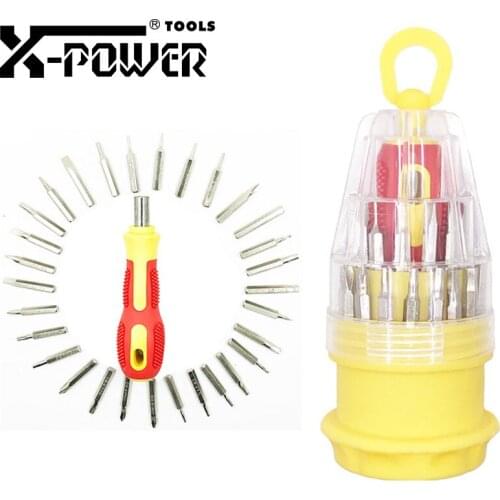 X-power 30 In 1 Screwdriver Kit Magnetic Mini Pocket Repair Hand Tool Set DIY Tool For Computer Cell Phone Watch Laptop Home Use