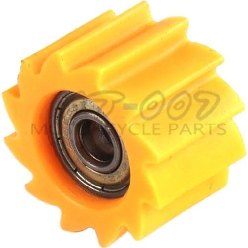 Yellow M8 or M10 Chain Roller Bottom Tensioner Pulley Wheel Guide For most pit Dirt Bike Motocross Motorcycle free shipping