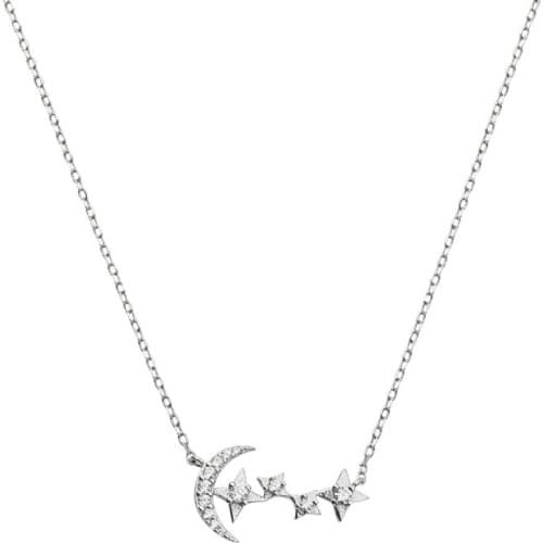 New Minimalist Star Moon Chokers Necklace Clavicle Chain Cubic Zircon Necklace For Women Party Jewelry