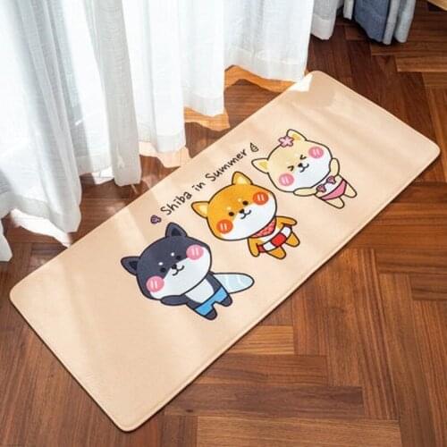 New Cartoon Lovely Animals Shiba Inu Dog Penguin Pattern Carpet Bedroom Living Room Floor Mats Home Decor Anti-slip Doormat Rugs